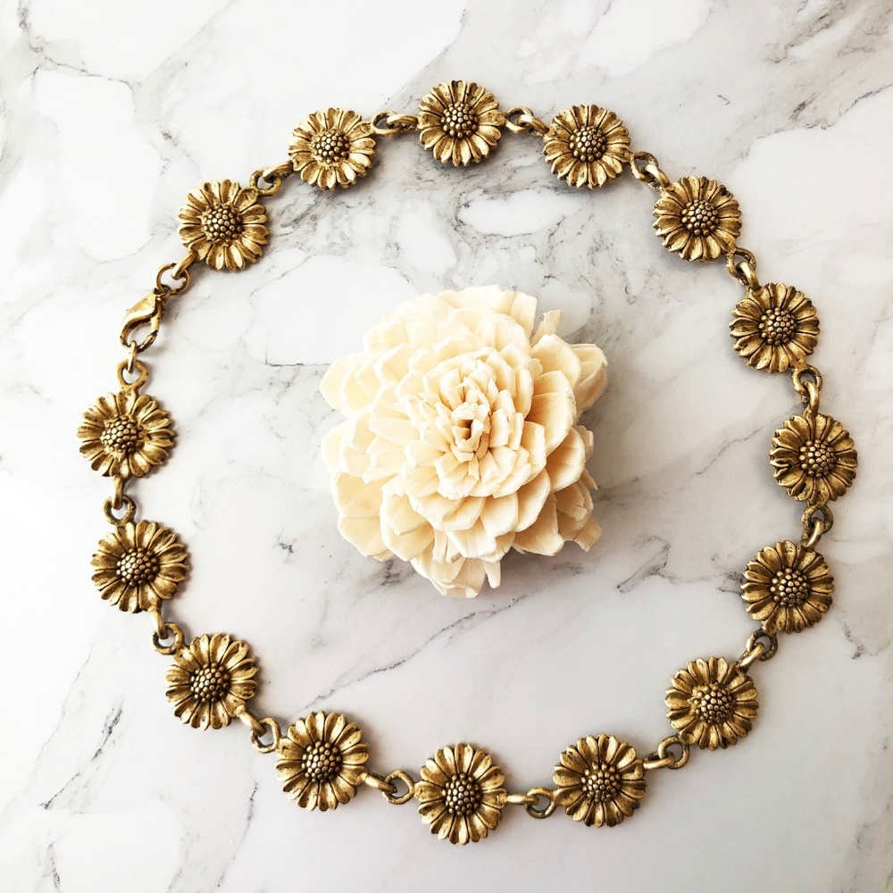 Vintage Signature Sunflower Necklace - Picture 1 of 6